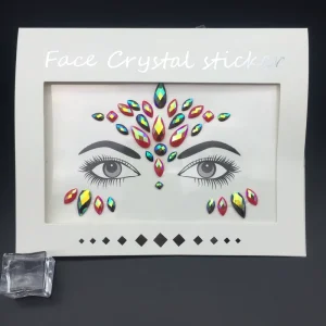 Glow in the Dark Face Body Jewels Luminous Face Gems Tattoo Sticker for Christmas Party Glitter Forehead Rhinestone Bindis