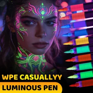 Glow in the Dark Neon Face Paint Pen Tattoo Markers UV Permanent Body Painting for Kids Festive Halloween Skin Decorations