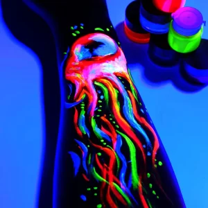 Glow in the Dark Neon UV Fluorescent Acrylic Paint Water Based Cream 6 UV Colors Skin Harmless Body Washable Face Body Paint
