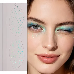 Gold Eco Friendly Paper Temporary Eye Body Tattoos Stickers Water Resistant Women Girls Country Concerts Festival Rave