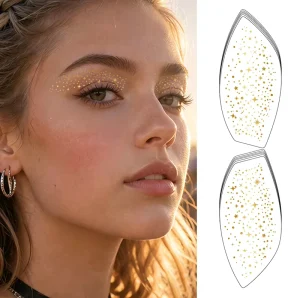 Gold Foil Eyeshadow Tattoo Sticker Silver Freckle Eyeshadow Sticker Waterproof and Sweat proof Makeup Stickers for Party Look