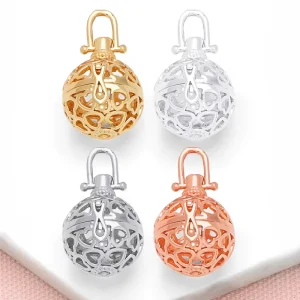 Gold Plated Wishing Balls Hollow Heart Harmony Chime Angel Bola Necklace Pendants For Pregnancy 2506 Pdtb202