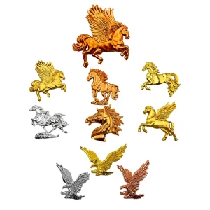 Gold Silver Bronze Resin Trophy Attachment Custom Electroplated Award Plaque Parts Bulk OEM