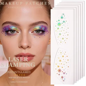 Gold Silver Foil Colorful Eye Speckles Temporary Tattoo Sticker Glitter Freckles Waterproof Sweatproof Party Makeup Freckles