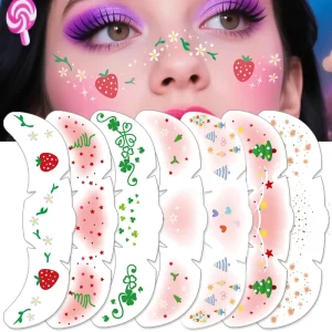 Gold Silver Temporary Freckle Tattoo Stickers for Christmas Party Makeup