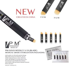 Gold plated Microblading Needles for Eyebrow Lip Permanent Makeup