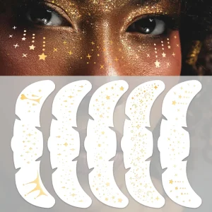 Golden Foil Waterproof Faux Face Freckle Temporary Tattoo Stickers For Concert Party