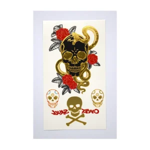 Golden Metallic Temporary Tattoo Sticker Small Size Body Tattoo in High Definition Printing