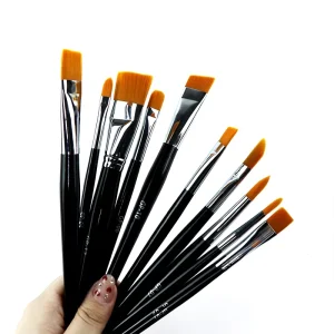 Golden Phoenix GP High Quality Professional Face Painting Makeup Brush Nylon Hair Wooden Handle 12 Piece Face & Body Paint Set