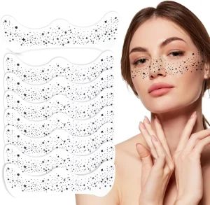 Golden Silver Freckle Temporary Art Tattoo Stickers Woman’s Skin Face Patch Makeup Glitter Water Transfer Paper PET