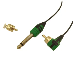 Good Quality Silicone 6.35mm 1/4″ Jack Tattoo Clip Cord Plug to 90 Degree RCA Pro Power Supply Tattoo Guns Cable
