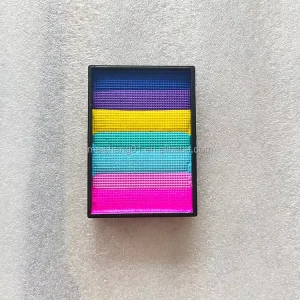 Gradient Rainbow Face Paint Cake Vibrant Striped Shades body painting supplies