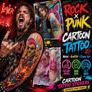 Graffiti Tattoo Stickers Waterproof Temporary Tattoo Sleeve Full Arm Body Art Bold Street Style Custom OEM Factory