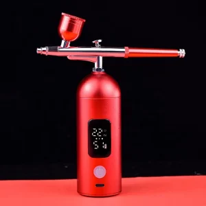 Gravity Feed Piston Airbrush Kit for Tattoo Coloring with Precision Control and Portable Compressor