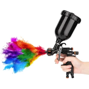 Gravity Feed Pneumatic Spray Gun for Automotive Use with 600mL Cup and 1.3/1.6/1.8mm Nozzles