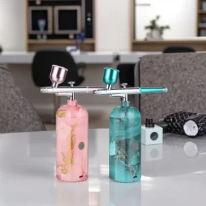 Gravity Feed Rechargeable Dual Action ABS Airbrush Mini Facial Beauty Compressor Kit Makeup Paint Cake Decorating Body Tanning