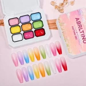 HEMA Free and TPO Free Ombre Cushion Pat Pat Gel Polish Set 9 Colors Blush Effect Painting Gel Art UV Gel Polish