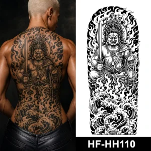 HF Henna Style Full Back Temporary Tattoo Stickers Waterproof Large Size Floral Body Art Design for Women Custom OEM