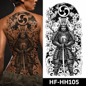 HF Premium Quality Full Back Temporary Tattoo Large Size Waterproof Sweatproof Long Lasting Body Art Sticker for Adults OEM