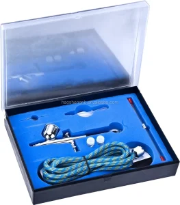 HS 30K 0.3mm Dual Action Copper Airbrush Without Compressor 7cc Cup Adjustable Pressure Gravity Feed 3M Airhose