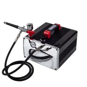 HS 317DCK Copper ABS Piston Portable Dual Action Makeup Airbrush Compressor Kit with 43PSI Max Pressure