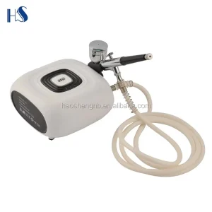 HS08-6AC-SK Electric Piston Airbrush Kit with Gravity Feed Copper ABS Materials for Nail Tattoo Art Car Spray Cake Paint