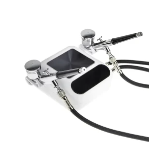 HSA10K Mini Compressor Kit with Touchscreen Stepless Speed Control Aergrafo Barber Airbrush Gun Gravity Feed Trigger Made Copper