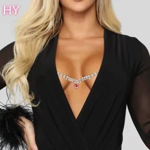 HY Bodychain Jewelry Acrylic Gemstone Alloy Belly Chain European Style Waist Necklace Accessory