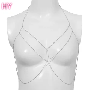HY High Quality Jewelry Sexy Body Chain Women Girls Jewelry Fashion Rhinestone Belly Waist Party Beach Bra Chain Body Jewelry