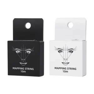 Hadiyah Beauty 10M Black White Pre-Inked Microblading Eyebrow Marker Thread Permanent Makeup Eyebrow Mapping String Line Ruler