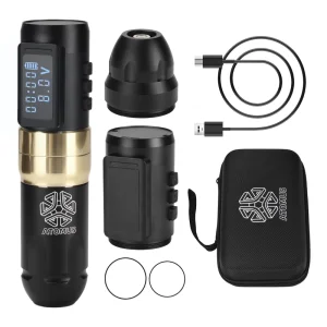 Hadiyah Beauty Wireless Tattoo Machine Pen Adjustable Stroke 2.0 4.0mm Coreless Motor Permanent Makeup Machine