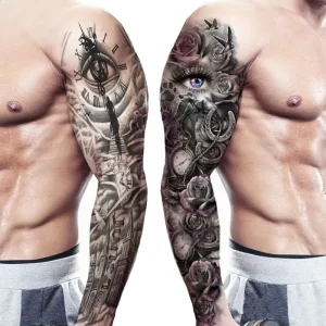 Hadiyah High Quality Colorful Sleeve Tattoos Stickers Full Arm Temporary Tattoos Watercolor Body Art Arm Tattoo Sticker