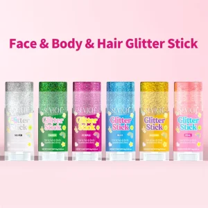 Hair Body Glitter Shimmer Stick 6 Colors Custom Face Cosmetic Chunky Glitter For Nightclub Makeup Holiday Celebration