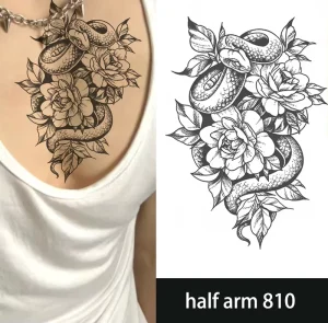 Half Arm Body Tattoo for Men Animal Body Art Semi permanent Custom Tattoo Sticker Last Half Months