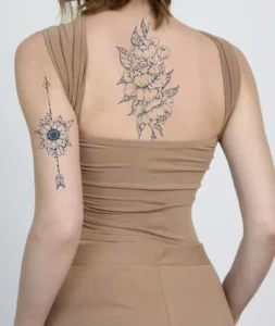 Half Arm Semi Permanent Body Tattoo Stickers Non Toxic Herbal Juice Temporary Design From Manufacturers