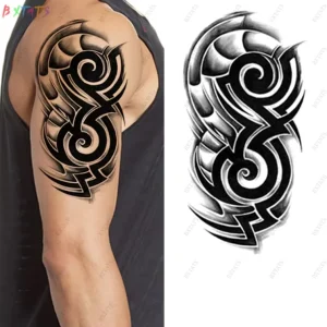 Half Arm Tribal Totem Tattoo Tatto Tato Fake Adult Body Art Tatouage Temporaire