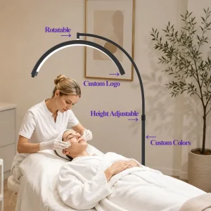 Half Moon Light Lamp for Lash Customizable Soft Glow LED Floor Arc Lamp for Lash Extensions Private Beauty Studio