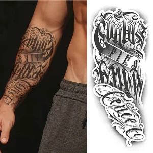 Half Sleeve Arm Tattoo Sticker Paper Waterproof Lasts 15 Days Face Application Sexy Fashionable Design