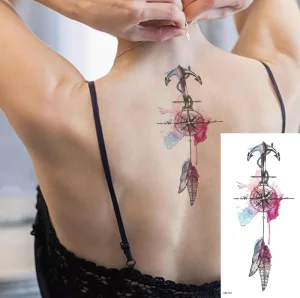 Half-Sleeve Indian Fashionable Paper Waterproof Temporary Tattoo Stickers Color and Black-and-White Sexy