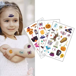 Halloween Body Art Temporary Tattoo Stickers for Boys and Girls Circus Design Print on Paper for Arm Use