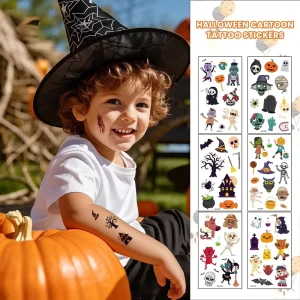 Halloween Cartoon Tattoo Stickers Waterproof Sweat Proof Made Guangdong Parties Gatherings Fun Quirky Children Make up