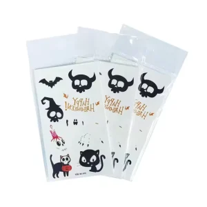 Halloween Cartoon Waterproof Skin Safe Temporary Glow in the dark Water Transfer Tattoo Sticker for Body Arms