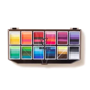 Halloween Cosplay Makeup Professional Custom Color Rainbow Fan Brush UV Neon Glow Blacklight Face Body Paint