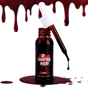 Halloween Dripping Fake Blood 30ml Dark Washable Realistic SFX Makeup Body Paint for Vampire Zombie Monster Costume Stage