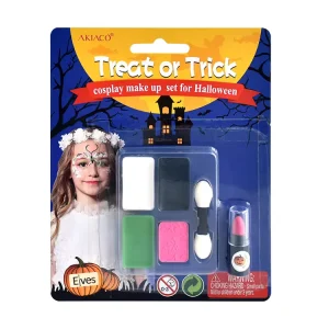 Halloween Elf Cosplay Makeup Kit Face Paint Lipstick Double Sponge Applicator Fantasy Makeup Set for Kids