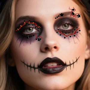 Halloween Face Jewels Stickers Spider Bat Rhinestone Party Horror Makeup 3D Self-Adhesive Face Gems Tattoo Sticker