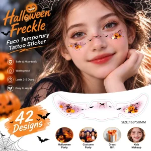 Halloween Freckles Face Temporary Tattoo Stickers Waterproof Makeup Decals for Party Favors