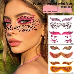 Halloween Leopard Tattoo Sticker with Spider Detail Fall Fun Party Favor