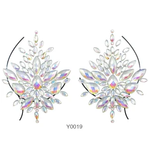 Halloween Luminous Face Gem Body Tattoo Stickers Temporary Party Jewels