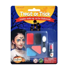 Halloween Magician Cosplay Makeup Kit Face Paint Lipstick Double Sponge Applicator Fantasy Makeup Set for Kids